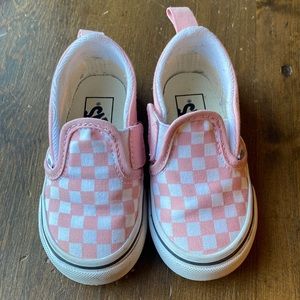 Pink checkered toddler vans